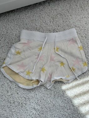 Fate White Star-Print Knit Lounge Shorts